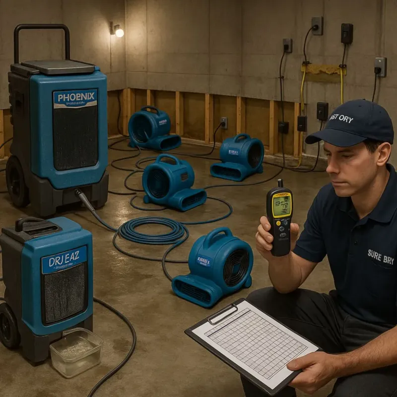 Structural Drying and Dehumidification process in Barnwell, SC